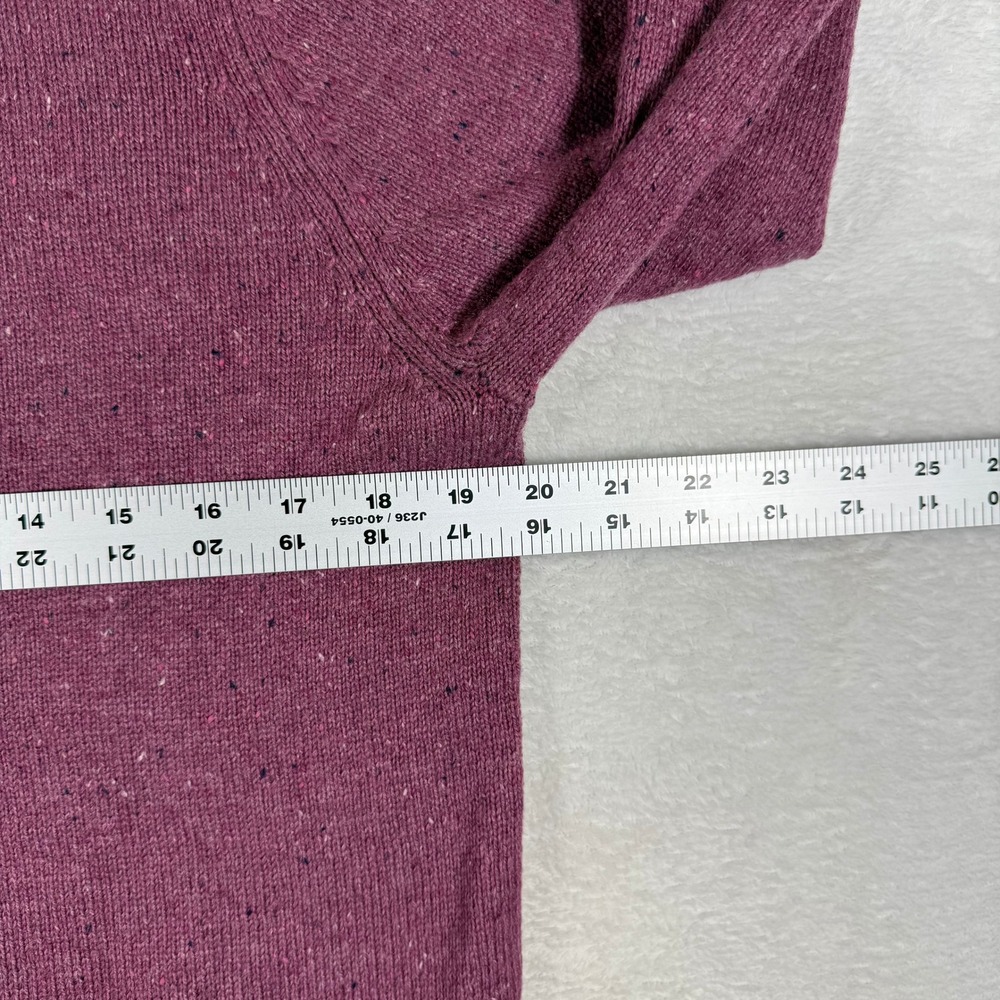 HM Mens Crewneck Sweater Burgundy Donegal Speckled Wool Blend Medium 0696435 8 - Picture 3 of 7